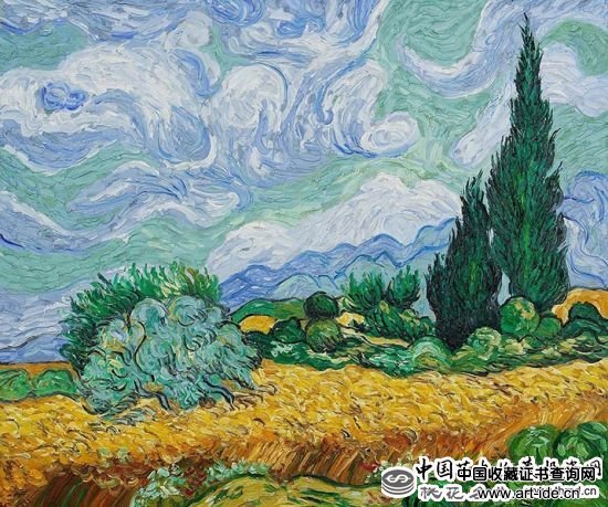 TOP6.《麦田与柏树》(A Wheatfield with Cypresses,1889),5700万美元 TOP6.《麦田与柏树》(A Wheatfield with Cypresses,1889),5700万美元