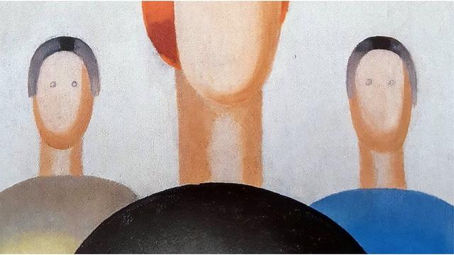 被保安画上两对眼睛的画作,图自《艺术新闻报》
